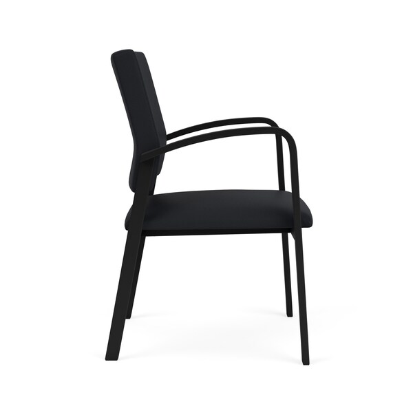 Newport Guest Chair Metal Frame, Black, MD Black Upholstery